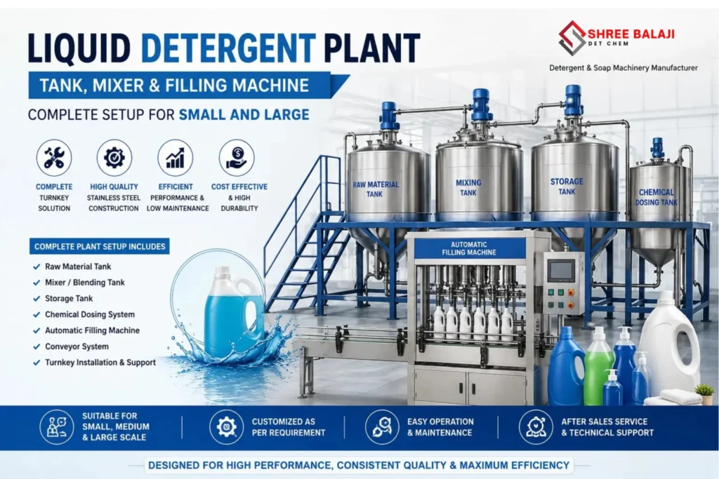 Liquid Detergent Plant | Tank, Mixer & Filling Machine | Complete Setup for Small And Large