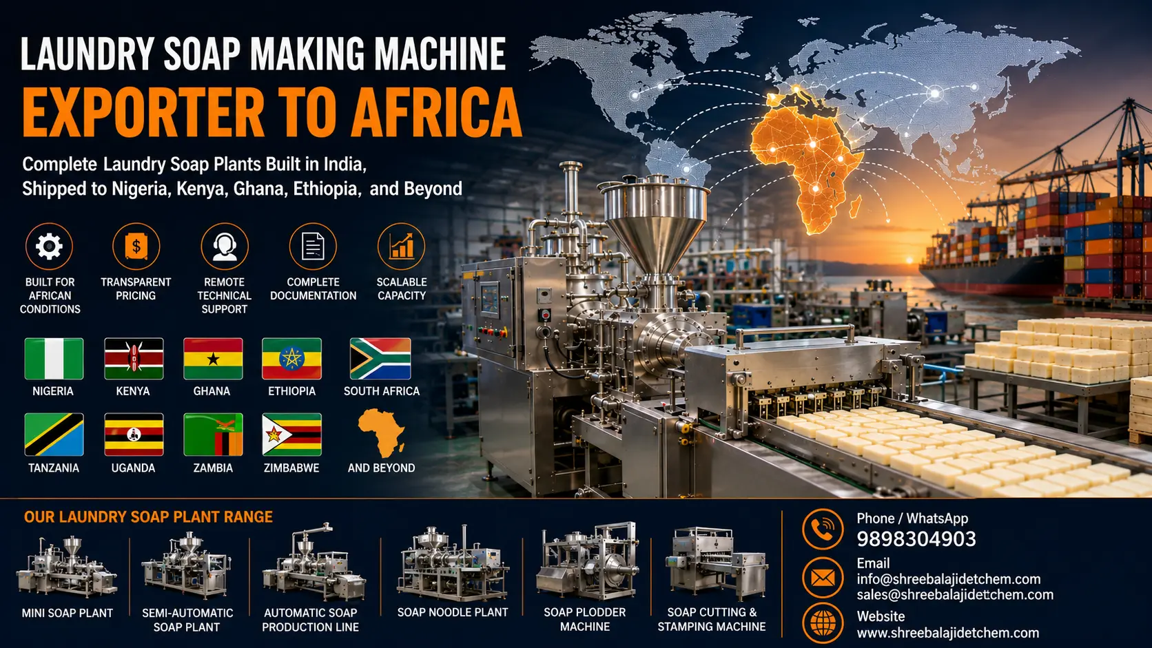 Laundry Soap Making Machine Exporter to Africa